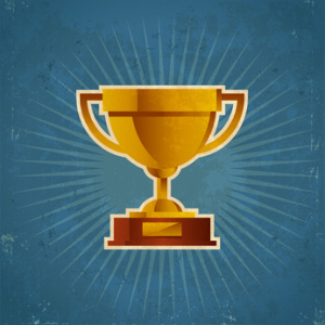 Gold Retro Cup Trophy